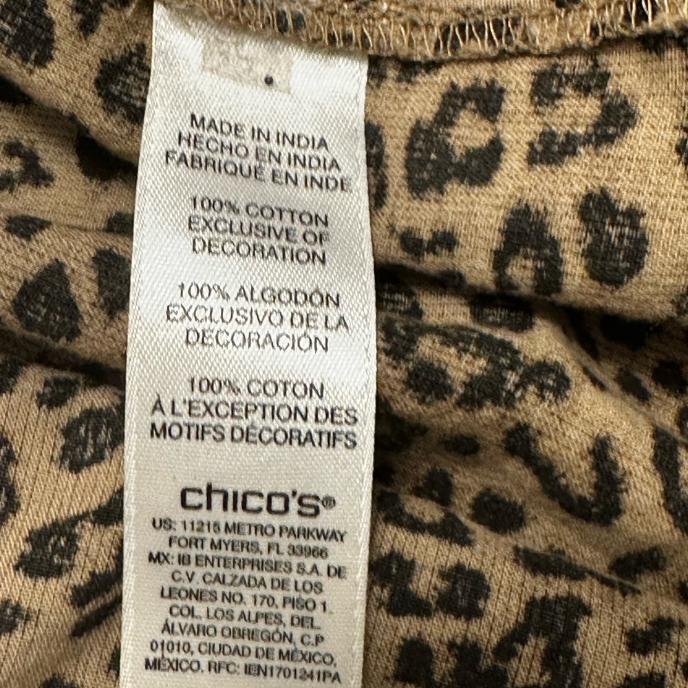 Chico's Embroidered leopard print top - Picture 4 of 5